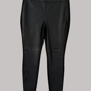 White House Black Market Faux‎ Leather / Cotton Blend Leggings Size 12